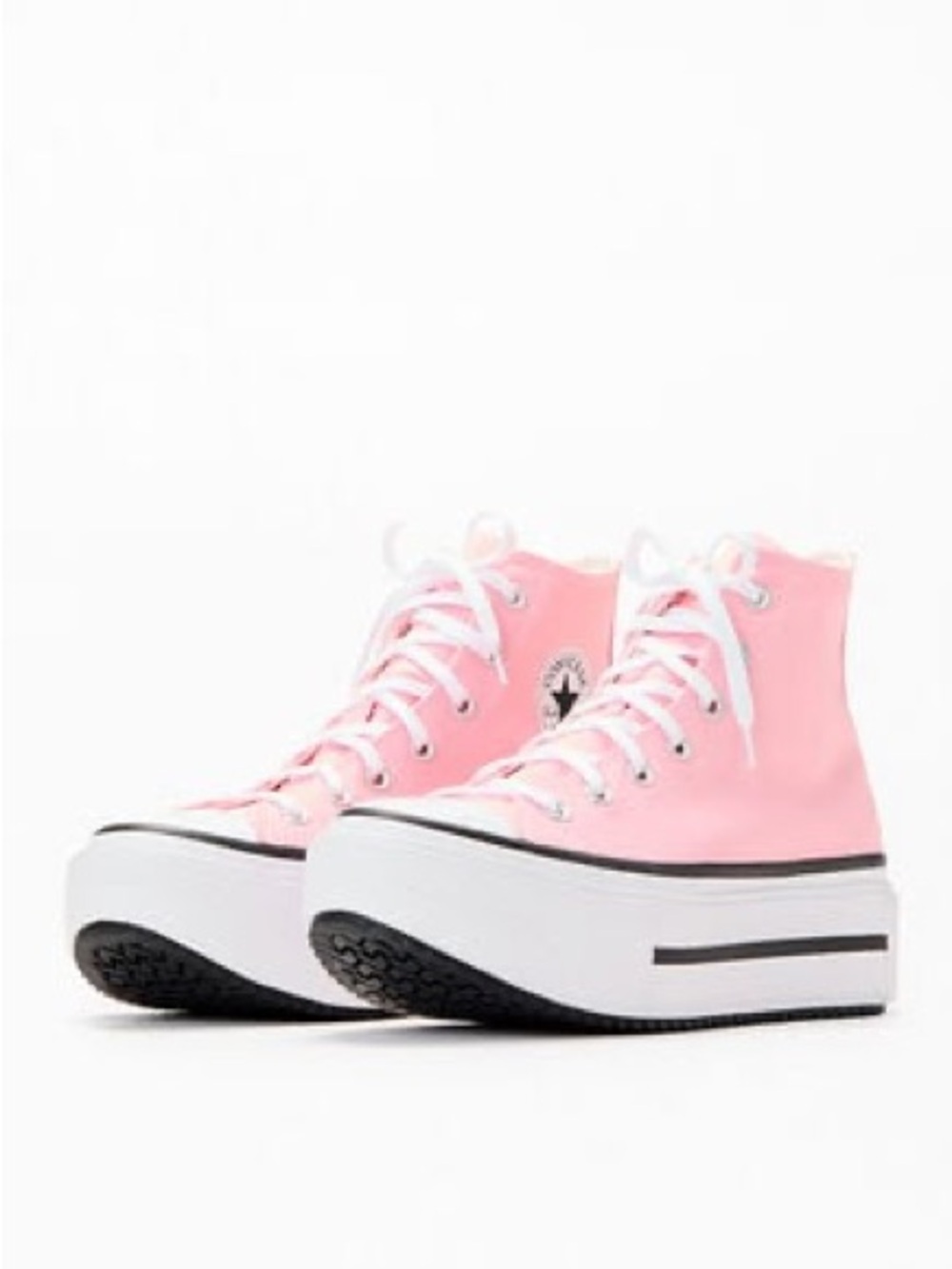 Converse Pink double stack Platform High-Top Sneakers - Picture 2 of 11